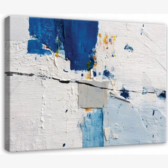 WALLARENA Schilderij op canvas - 60x40 cm - abstracte 3D structuur in grijs - Geschikt voor slaapkamer en woonkamer Veelkleurig