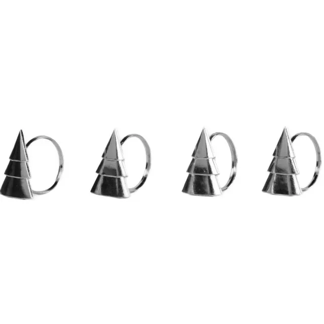 Home & Styling Collection Home Styling Collection - Zilveren servetringen met kerstmotief, 4 stuks