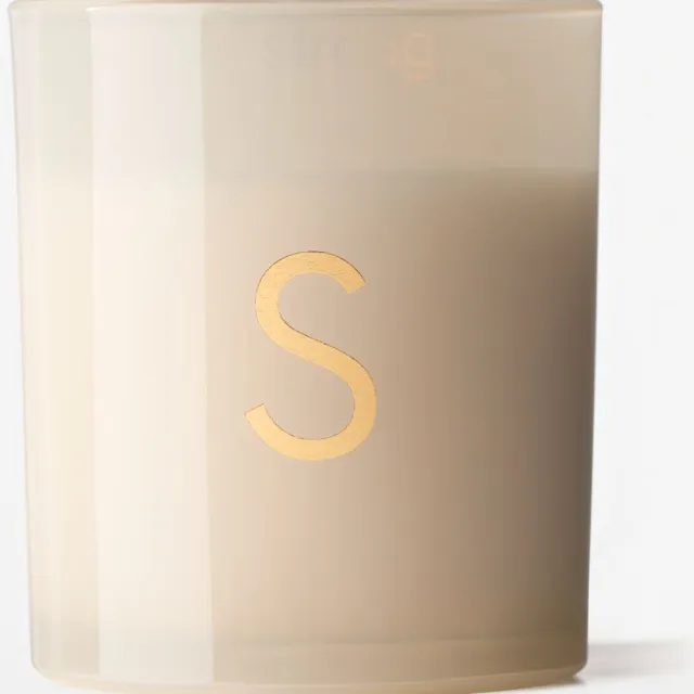HEMA Kaars in glas ⌀8x9cm letter S (creme)