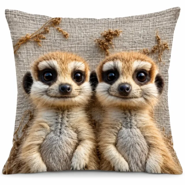 SWGOTA Sierkussenhoes met dierenprint 45 x 45 cm, pluche kussenhoes voor de bank, zonder binnenkussen Multicolor