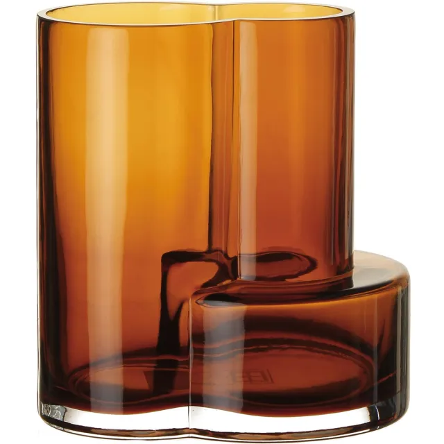 Element Accessories Glazen vaas van top innovatief design met constructivistische touch, FUSIO 20 Amber