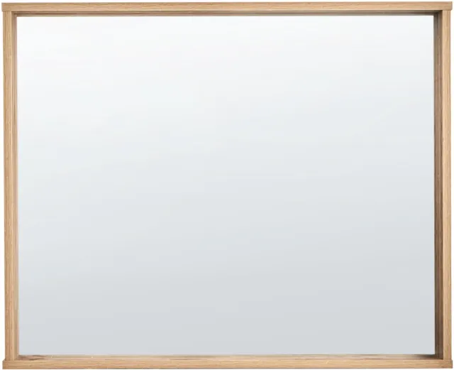 Beliani ROSELL - Wandspiegel - Lichthout - 80 x 65 cm - Vezelplaat Bruin