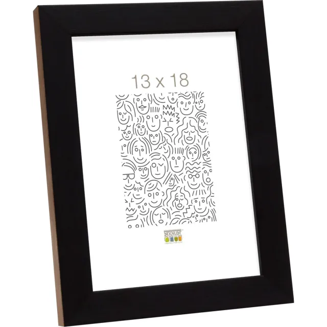 Deknudt Frames fotolijst S46JH2 - zwart - naturel zijkant - foto 13x18