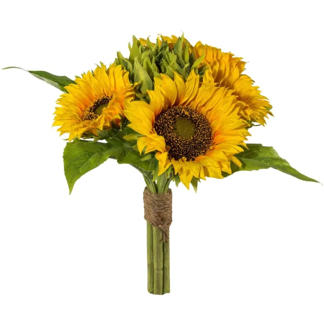 Flourify Kunstplanten - kunstplant - kunstbloemen - zonnebloemenboeket - kunstplanten voor binnen - nep planten - kunstplanten in pot - kunstplanten voor buiten Geel