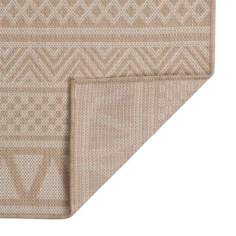 vidaXL Buitenkleed met patroon platgeweven 160x230 cm bruin, foto 2