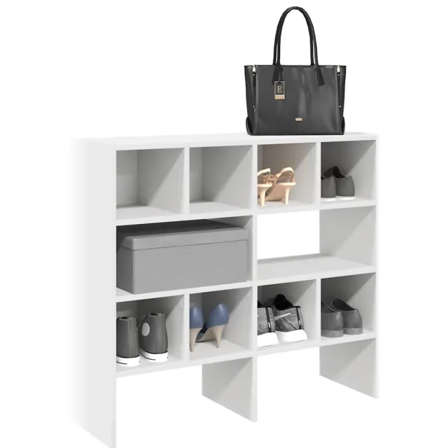 vidaXL Schoenenrekken 2 st stapelbaar 89,5x30x40 cm wit