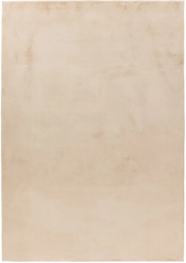 Padiro laagpolig vloerkleed met zachte uitstraling 80 x 150 cm - lichtbeige - modern effen ontwerp - voor vloerverwarming - van polyester