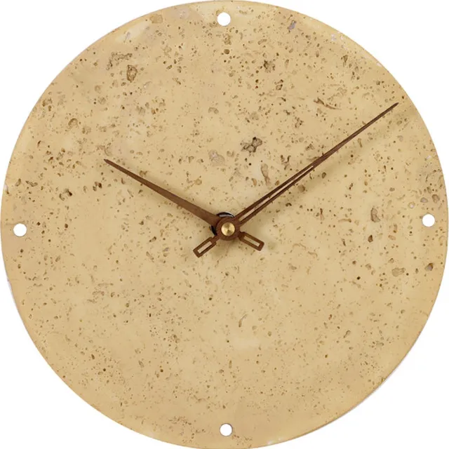 SensaHome Wandklok Vienna - Japandi Stijl Minimalistisch Design Klok - Steen Look Beton Marmer - Ø23cm - Taupe