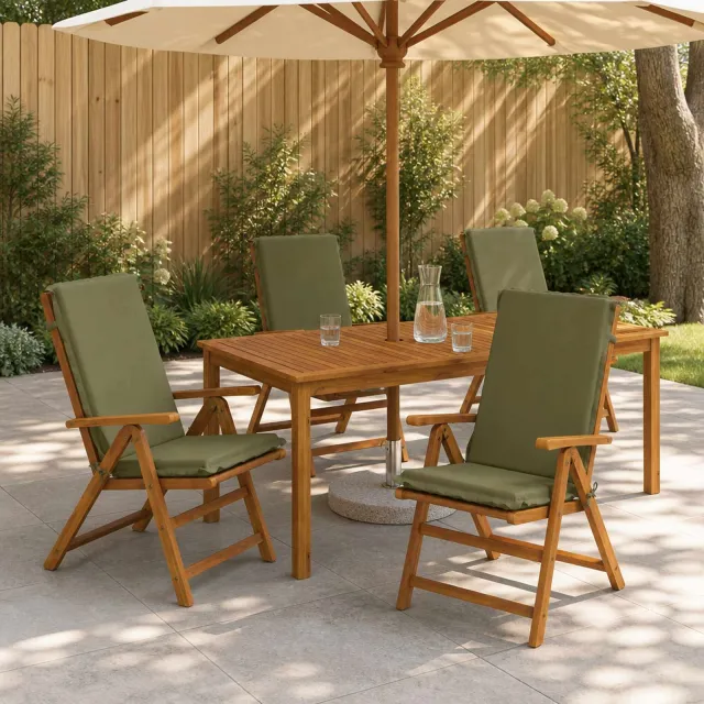 vidaXL Kussen voor stoel met hoge rug GEMERT 4 st 100% Polyester groen