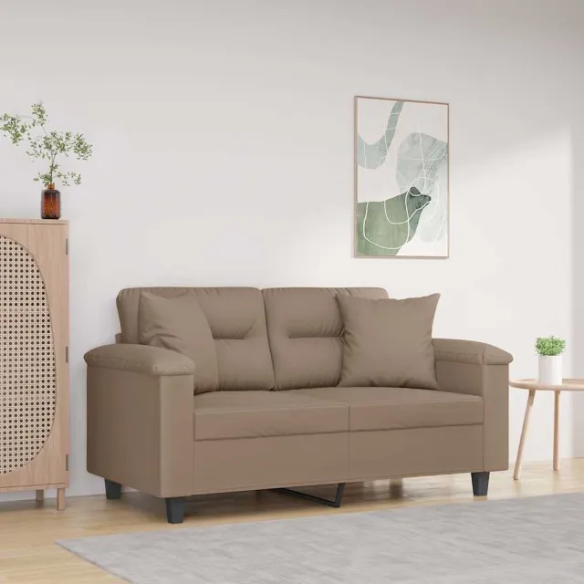 vidaXL Sierkussens 2 st 40x40 cm microvezelstof taupe
