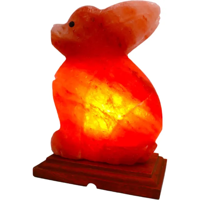 Pink Gold Zoutlamp - Konijn Lamp - Dimbare - Pink Gold - 25x15x12cm - 3kg - Met Dimmer - 100% Himalayazout - Tafellamp – Sfeerlamp – Himalaya Zoutsteen Nachtlampje – Dimbaar – Cadeau Roze