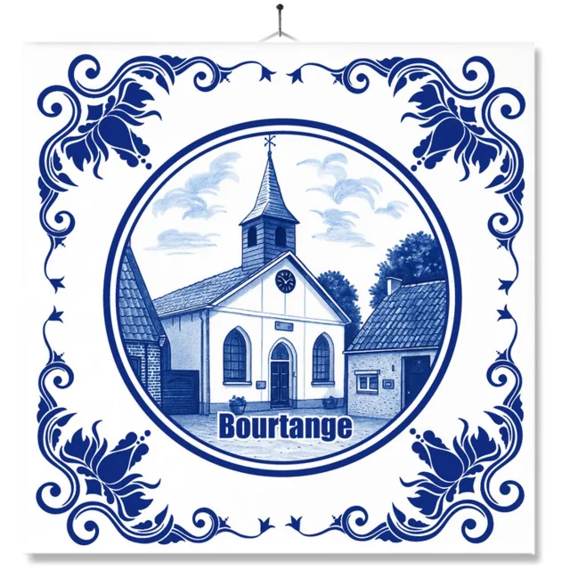MC Living Tegel Met Opdruk | Bourtange | Delft Blauw | Cadeau | Inclusief Geschenkdoos | Standaard | Ophangsysteem Ontwerp 1