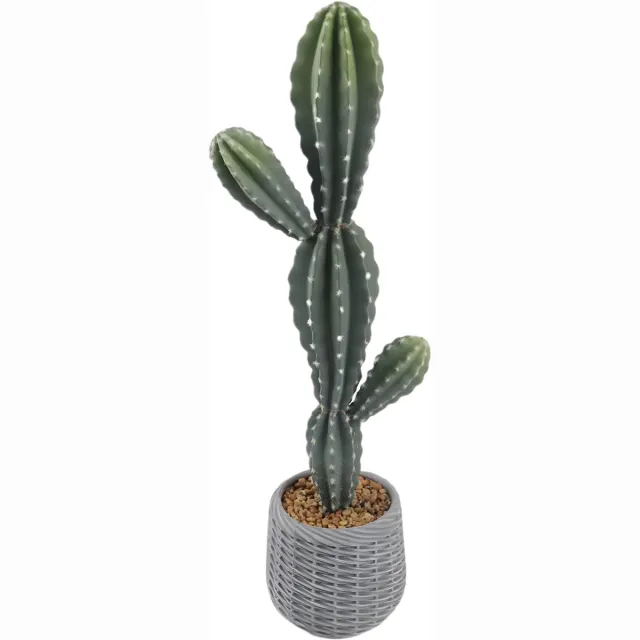 Happiq Kunstmatige Cactus - Voor Foyer, Veranda & Thuiskantoor - Decoratieve Nepplant, Faux Stijl - 88cm, Groen