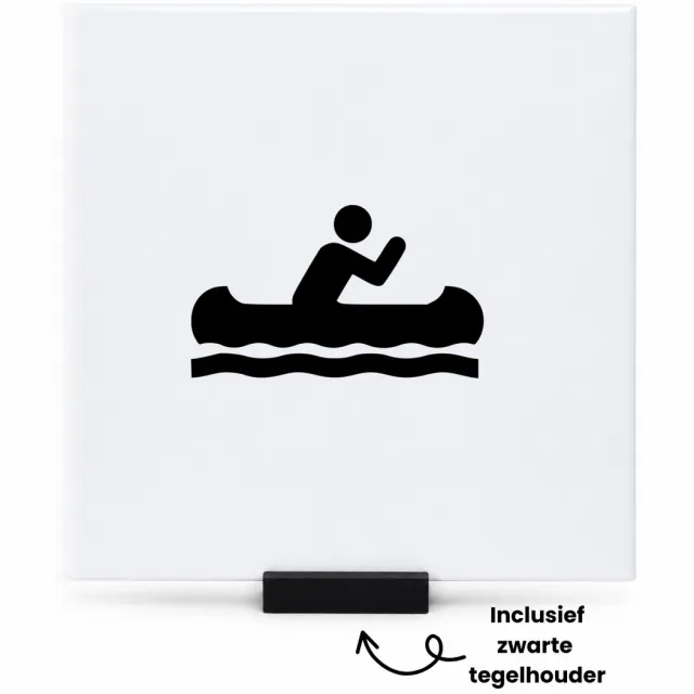 Hacebo Roeien tegeltje met tegelhouder - Roeien - Beste roeiers - tegeltjes met tekst - Sport - peddelen - cadeau - hobby - spreuktegels - 15x15 CM Wit