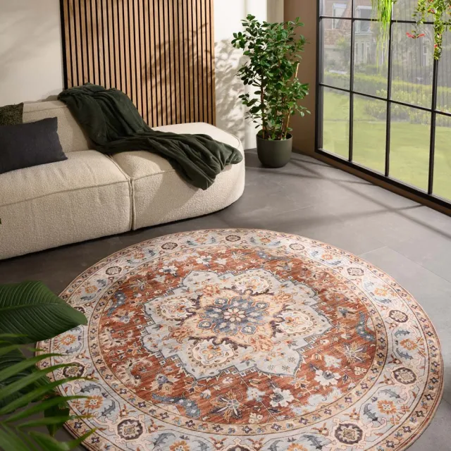 Heritaged Rond vintage buitenkleed - Valenca Fino terracotta 230