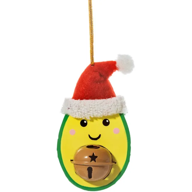 Sass & Belle Avocado kersthanger met bel - Sass & Belle Multi