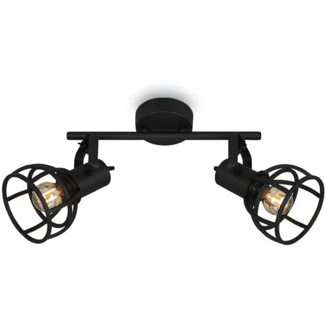 B.K.Licht BRILONER - Plafondlamp Retro Verstelbare Rasterkap 2xE14 25W Staal Zwart