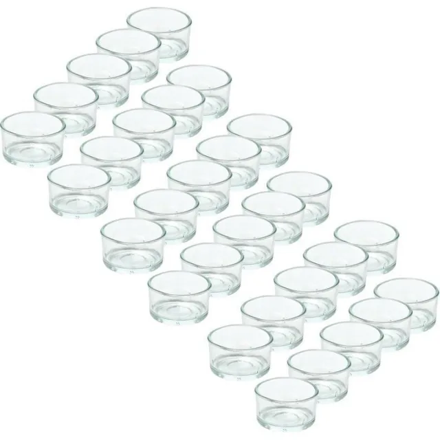 Trend Candles theelichthouder - 30x - glas - transparant - 4x3 cm - waxinelicht