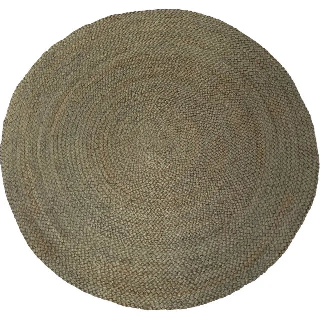 Rocaflor Vloerkleed-Jute-rond-120cm-Olijfgroen