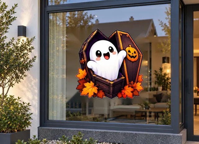 De Stickerman Halloween Raamsticker 100cm Breed Herbruikbaar Weerbestendig (KV8) Multi