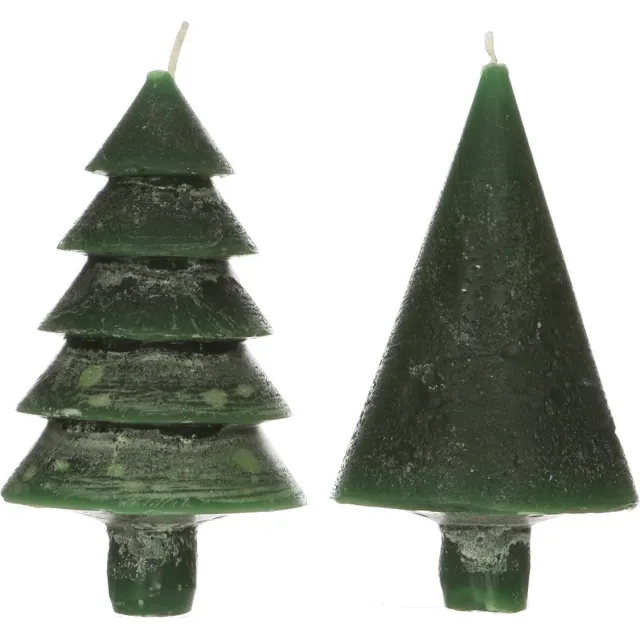 PacklinQ Kaarsenset 2 boompjes donkergroen 12cm hoog (1 set, 6pcs)
