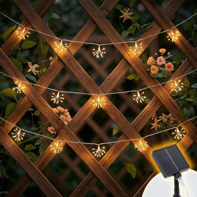 Vellaro Tuinverlichting buiten lichtsnoern - Warmwit - 150 LEDs - Zonne-energie LED Lichtsnoer met Afstandsbediening - Voor Tuin en Balkon
