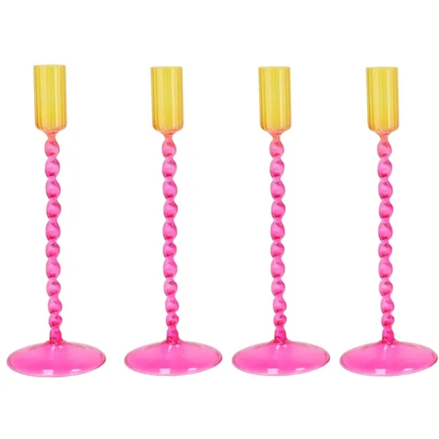 Jules dutch pink candle holder 9x20cm Roze