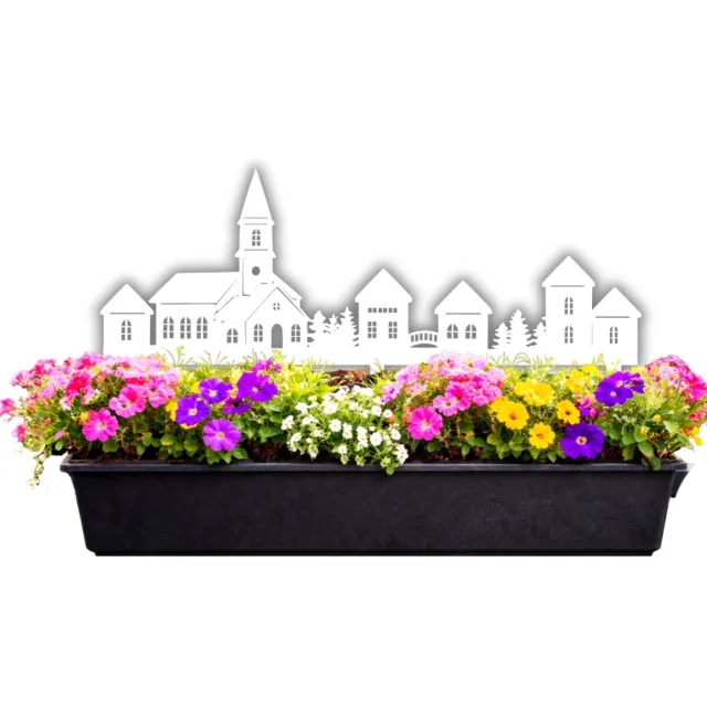 Anwicar Tuin Decoratie Buiten Wit 60x30x1,5 cm - Tuinhuis Decorat - Tuinversiering - Metaal Tuindecoratie