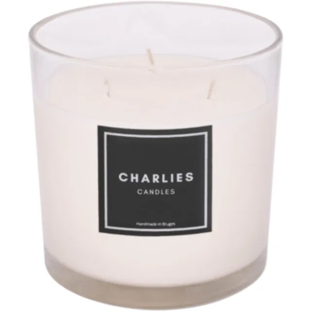 Charlies Candles Geurkaars - Glas - Large - Zoete geur (Madagascar Milk) Transparant
