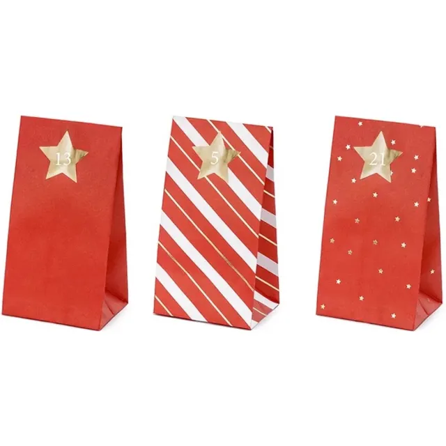 EventMusthaves Advent Calender Zakjes - Christmas - Kerst - papieren zakjes - kerstcadeau - xmas Goud