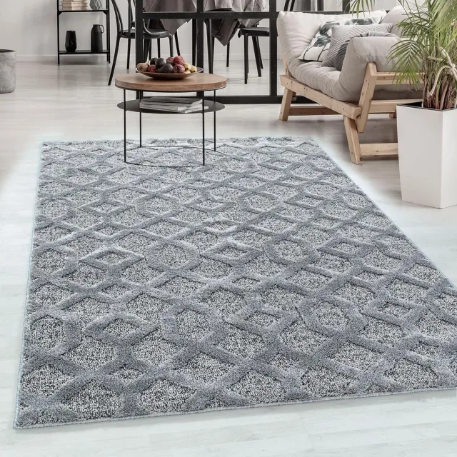 flycarpets Sofia Vloerkleed Modern - Grijs - Laagpolig Tapijt Woonkamer - 120x170 cm