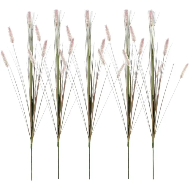 Mica Decorations 10x - Rietgras/pluimgras kunstplant losse steel - takken - groen/paarse pluimen - 84 cm Multi