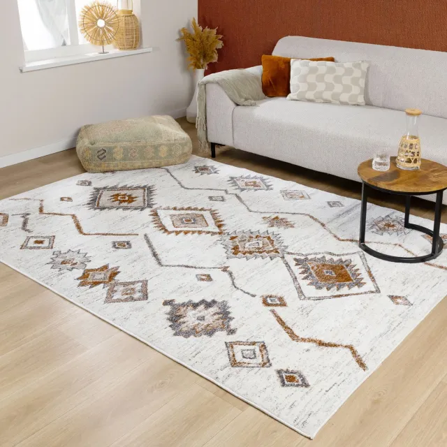 Fraai Berber vloerkleed - Blend Aztec Terracotta | Uniek design - 160x230cm