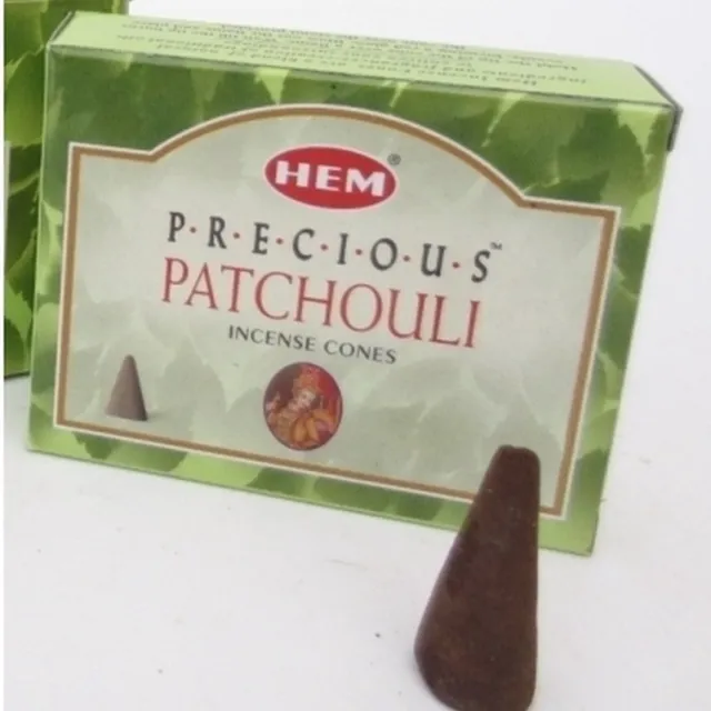 HEM Wierook kegeltjes in huisgeur Patchouli - 10x kleine kegeltjes - Ontspannend - Kalmerend Pistache groen