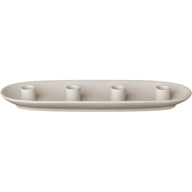 Blomus Vela Kandelaar Moonbeam Ovaal | Beige | Stoneware