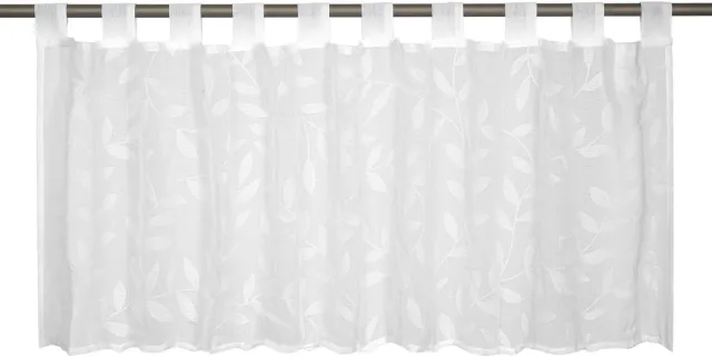 Elbersdrucke Bistro Gordijn Willow 48x140 cm wit transparant Weiß