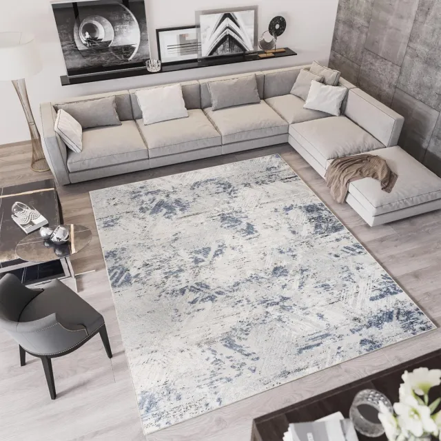 Tapiso Troya Vloerkleed Woonkamer Slaapkamer Grijs Licht Stijlvol Design Eyecatcher Interieur Woonsfeer Modern Trendy Duurzaam Hoogwaardig Tapijt