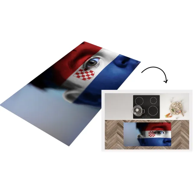 KitchenYeah Keukenloper - Loper keuken - Vlag van Kroatië - 120x50 cm - Keukenloper vinyl multicolor, foto 2