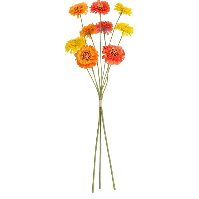 maxifleur Kunstplanten Zinnia Kunstbloemen bundel 60cm Oranje mix