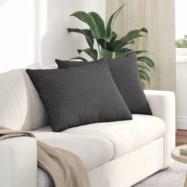 vidaXL Sofa Kussens 2 stuks Donkergrijs 70 x 50 cm Cordstof