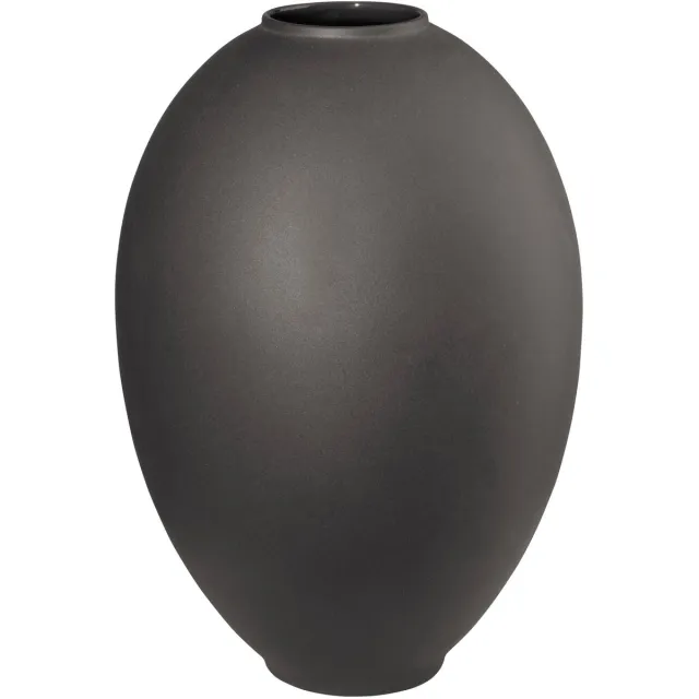 ASA Selection mara vaas basalt, bloemenvaas, tafelvaas, decoratieve vaas, steengoed, antraciet mat, H 25 cm, 87013617