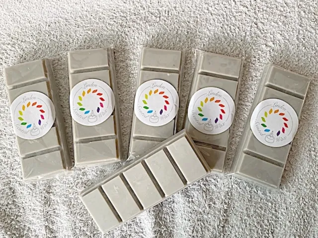 Linden Waxmelts FRESH LINNEN waxmelt geur - Linden - handgemaakt - 100% sojawax - aromatic - voor geurbrander - huisparfum grijs
