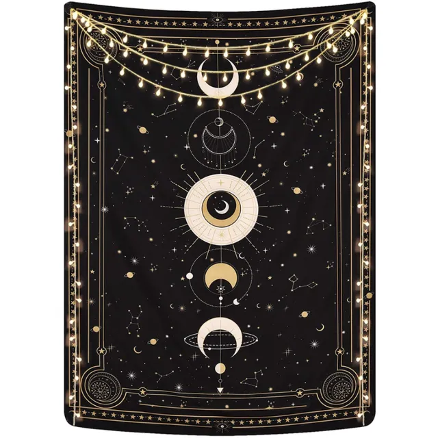 whiqutey Tarot Wandtapijt - Poëtische Vintage Wanddecoratie - Wandtapijt Zwart