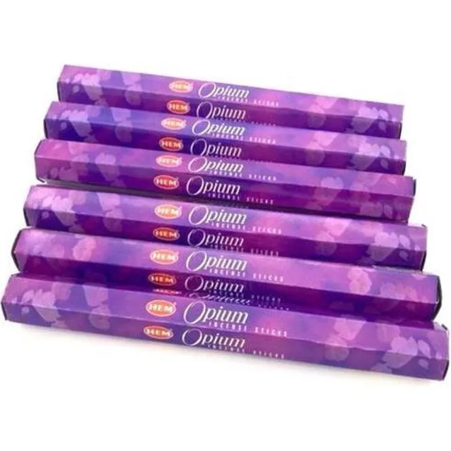 Darshan incense sticks Groot Verpakking Wierook - Geurstokjes - Hem - Opium - 120 Stuks zwart-a
