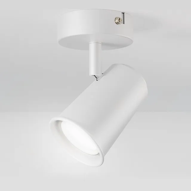 HOFTRONIC Riga Witte LED plafondlamp 1 spot – kantelbaar en draaibaar – opbouwspot Wit – GU10 - 6000K Daglicht wit - Plafondspot - IP20 - woonkamer en gang