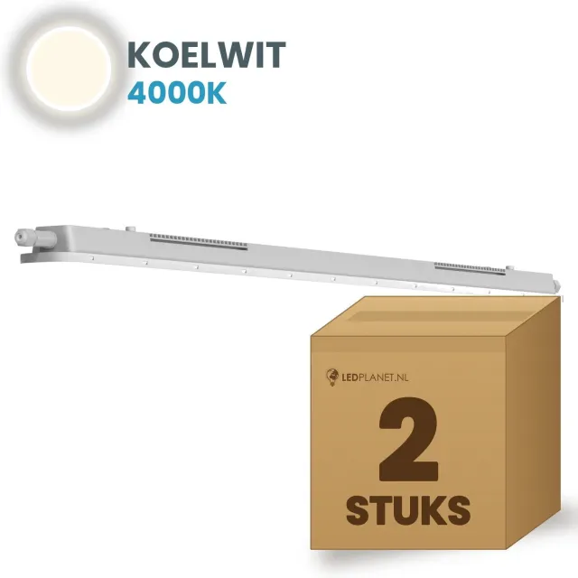 Tsong TL armatuur Tri Proof 600mm 2 stuks - 18W 2790lm - Koelwit 4000K - Koppelbaar - IP65 - 230V