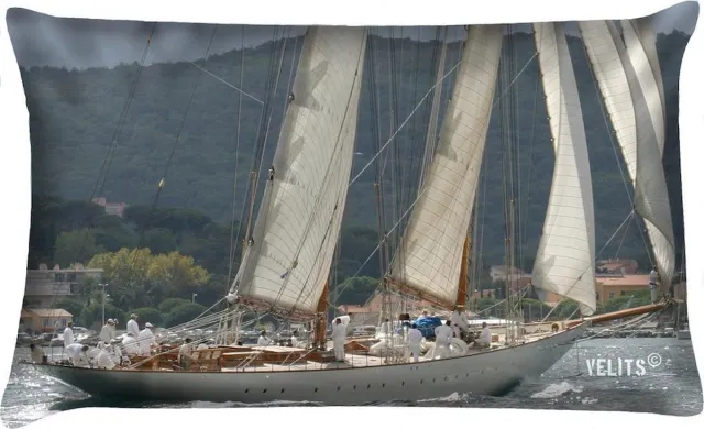 Velits outdoor Sierkussen - Buitenkussen Klassieke Zeilboot Waterafstotend St. Raphael - Blauw - 60 Cm X 40 Cm
