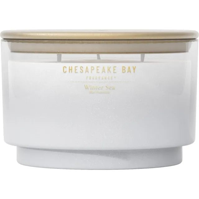 Chesapeake Bay Fragrance - Winter Sea 3-Wick Geurkaars - 36 branduren Wit