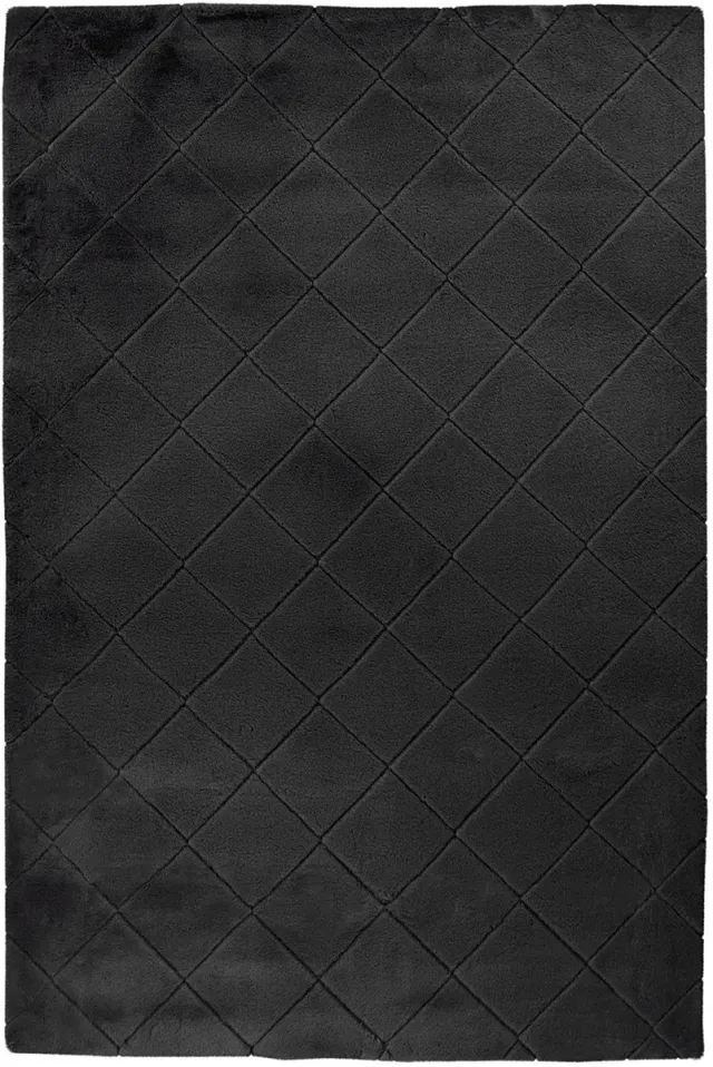 Dutch XXL Fluffy Vloerkleed | Tapijt | Imala | Ruiten | Zwart | 200x290 cm