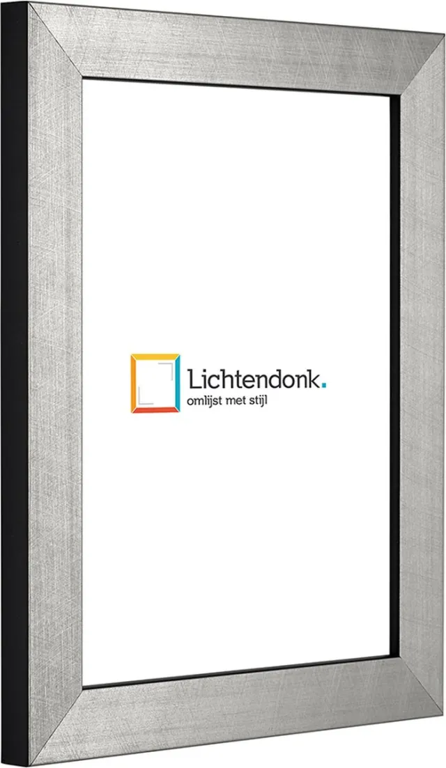 Lichtendonk Fotolijst - Zilver - Kraseffect - Fotomaat 15x23 - Ontspiegeld glas - Art.nr. 10285315231